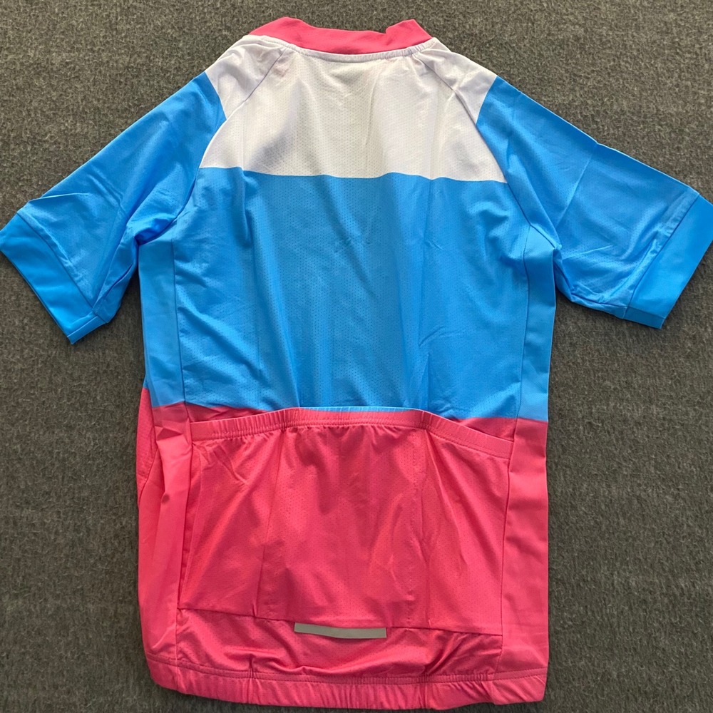 JPOJPO Cycling Jersey Womens Medium Blue Pink Colorblock Quick Dry Short Sleeve - Picture 8 of 12
